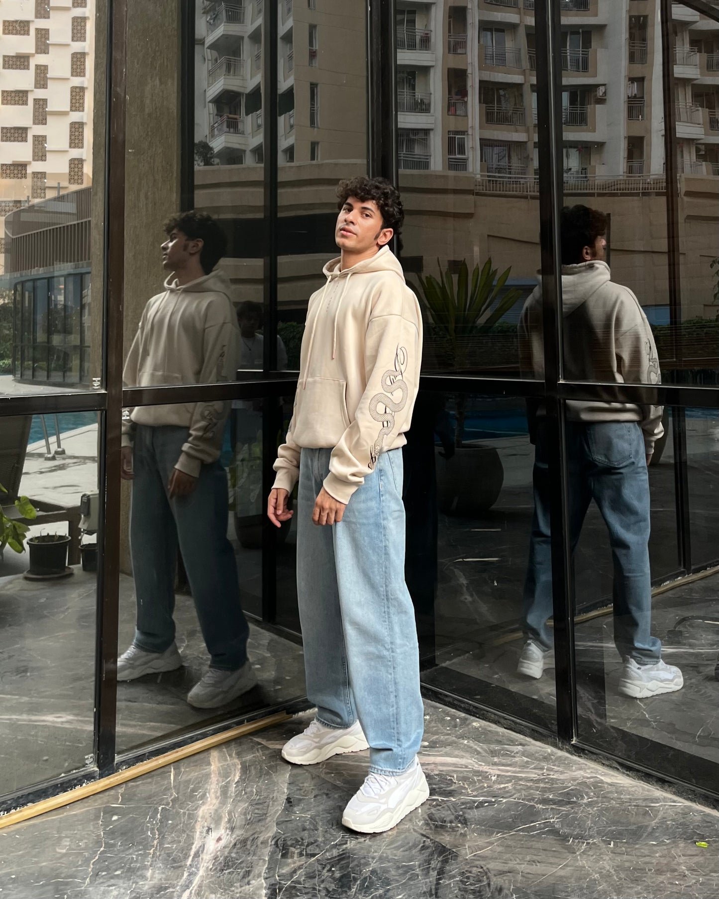 Serpent Hoodie - Beige